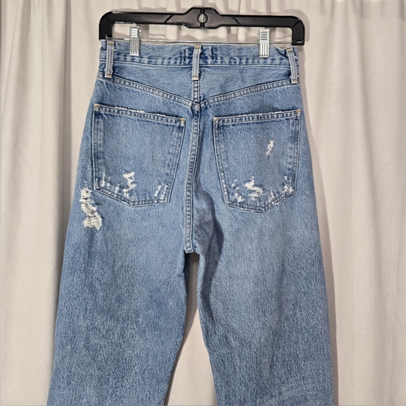 Agolde 90's jeans women size 25 baggy straight buttonfly distressed High rise - Picture 10 of 16
